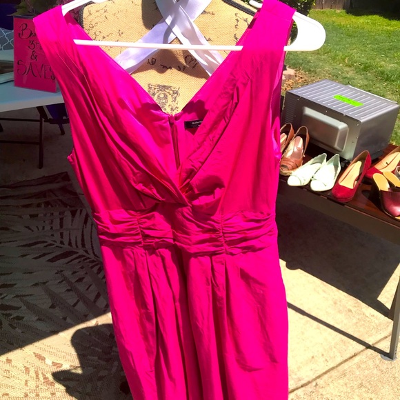 EUC Hot Pink 100% Cotton Midi Dress - Picture 1 of 3